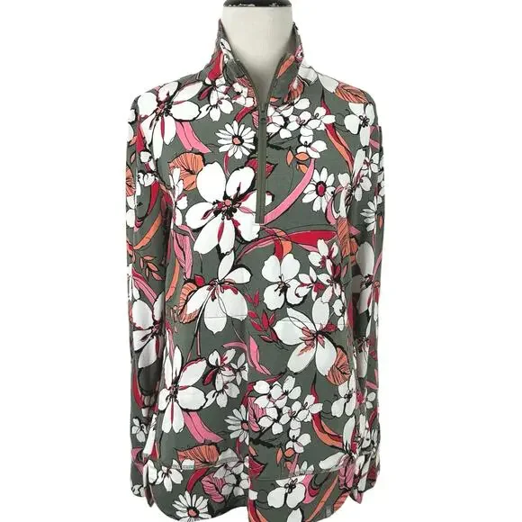 💗sold💗not for sale💗Talbots Women Long Sleeve 1/4 Zip Sweatshirt Jacket Top Green - Picture 1 of 8